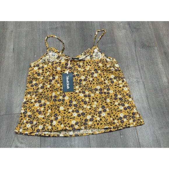 NWT ModCloth Womens Floral Spruced Up Summer Sleeveless V-Neck Yellow Tank Small - Picture 3 of 10